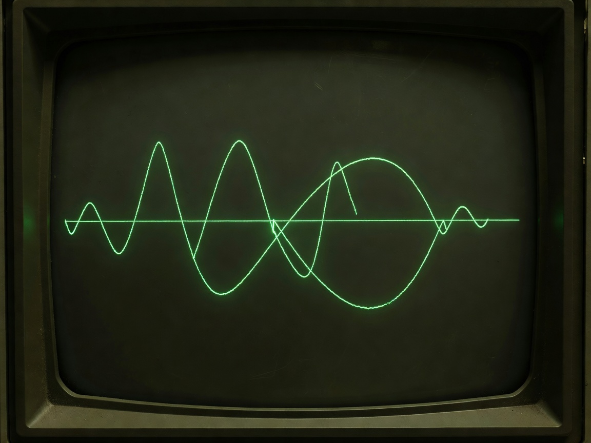 Early Oscilloscope Vector Graphic Screen Simulation